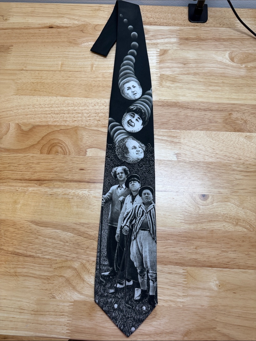Three Stooges Golfing Graphic Tie